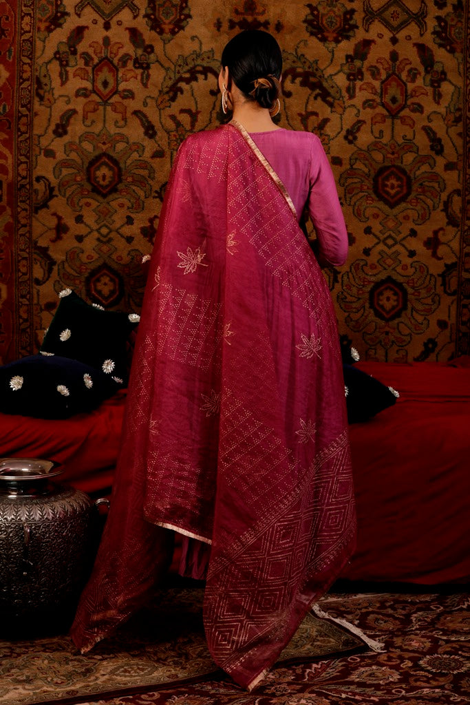 Mauve Anarkali Set with Gota Patti Work