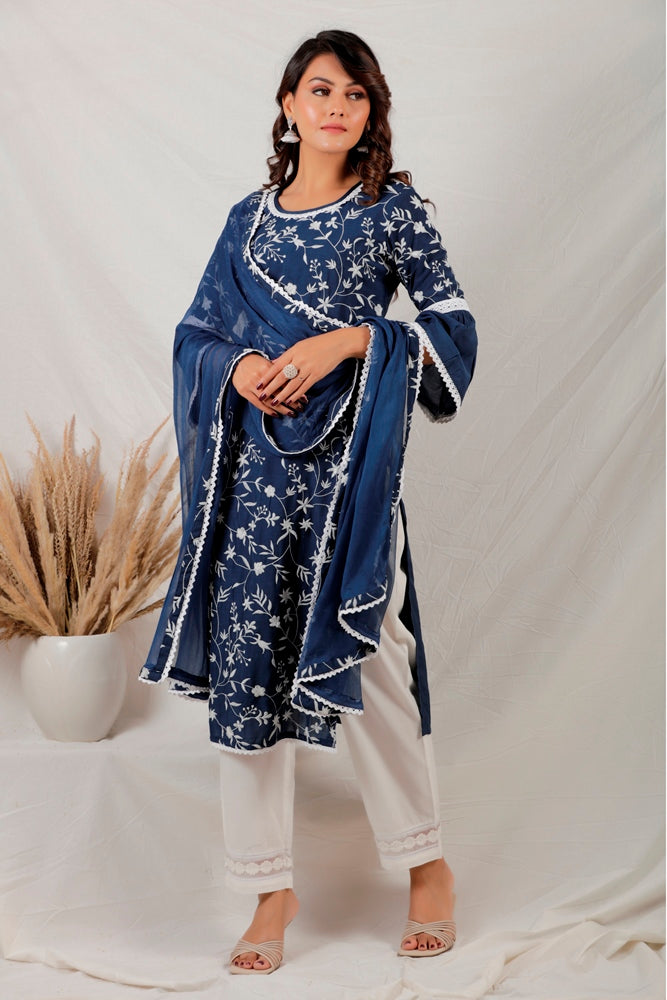 Blue Straight Kurta Set