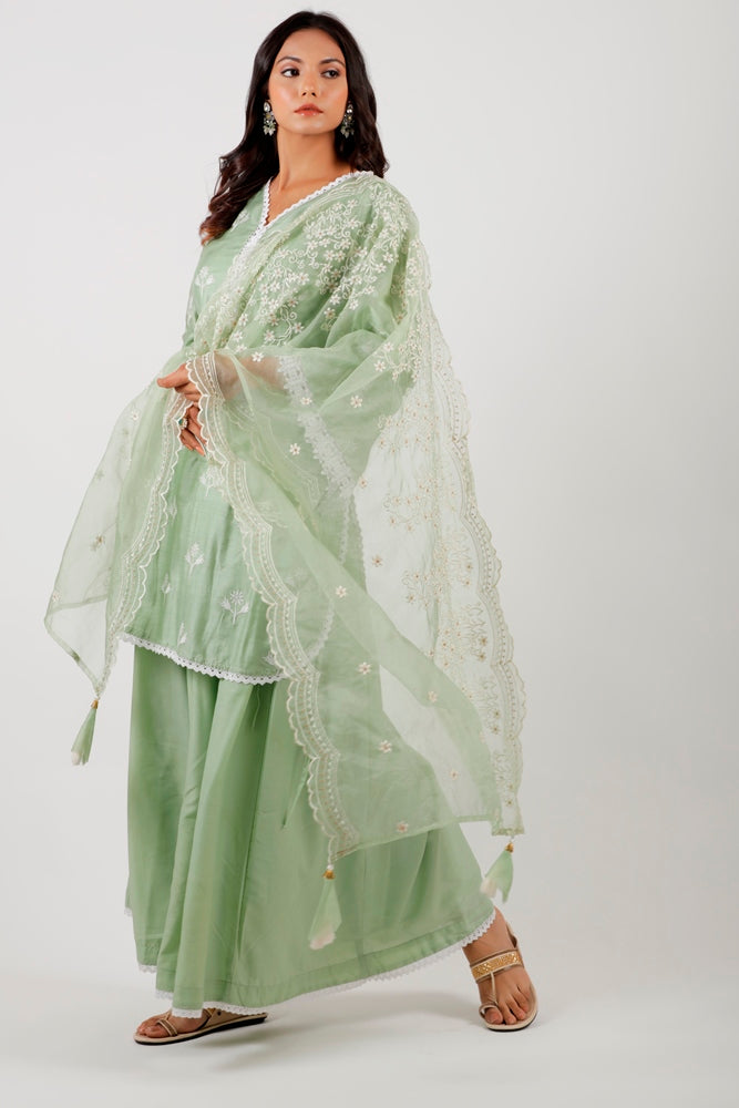 Green Straight Kurta Set