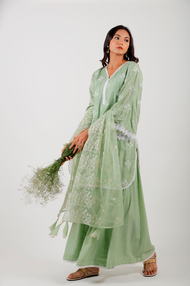 Green Straight Kurta Set