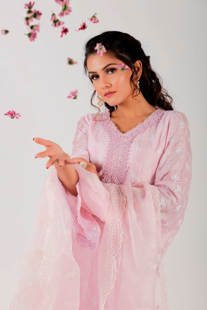 Pink Straight Kurta Set